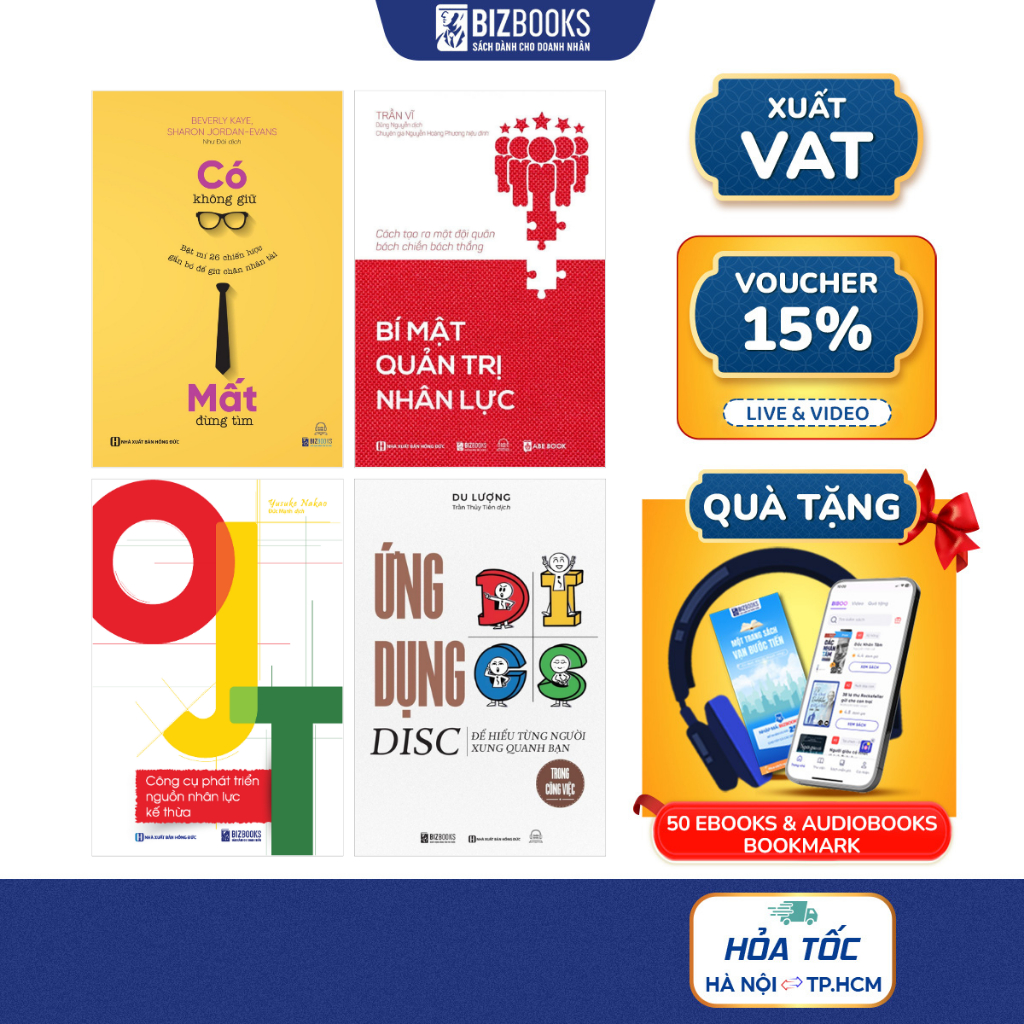 Bộ Sách Thu Hút Nhân Tài: OJT, Ứng Dụng DISC, Có Không Giữ Mất Đừng Tìm, Bí Mật Quản Trị Nhân Lực - Bizbooks