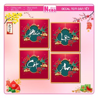 Tem Tết Phúc Lộc Cát An, Decal Dán Tết 2026, Tem Dán Tết Chúc Mừng Năm Mới Trang Trí Hộp Quà, Bánh, Kẹo, Mứt Ngày Tết.
