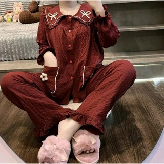 Bộ đũi dài cổ bèo nơ hoa túi mẫu mới