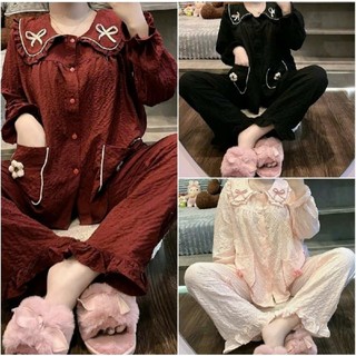 Bộ đũi dài cổ bèo nơ hoa túi mẫu mới
