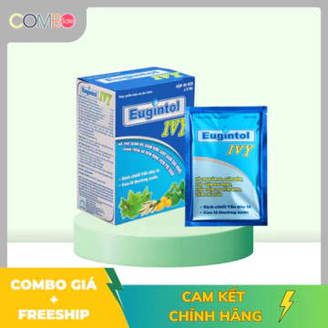 Siro thảo dược giảm ho Eugintol Ivy (Hộp 20 gói 5ml), giảm đờm, hỗ trợ giảm đau họng, khản tiếng