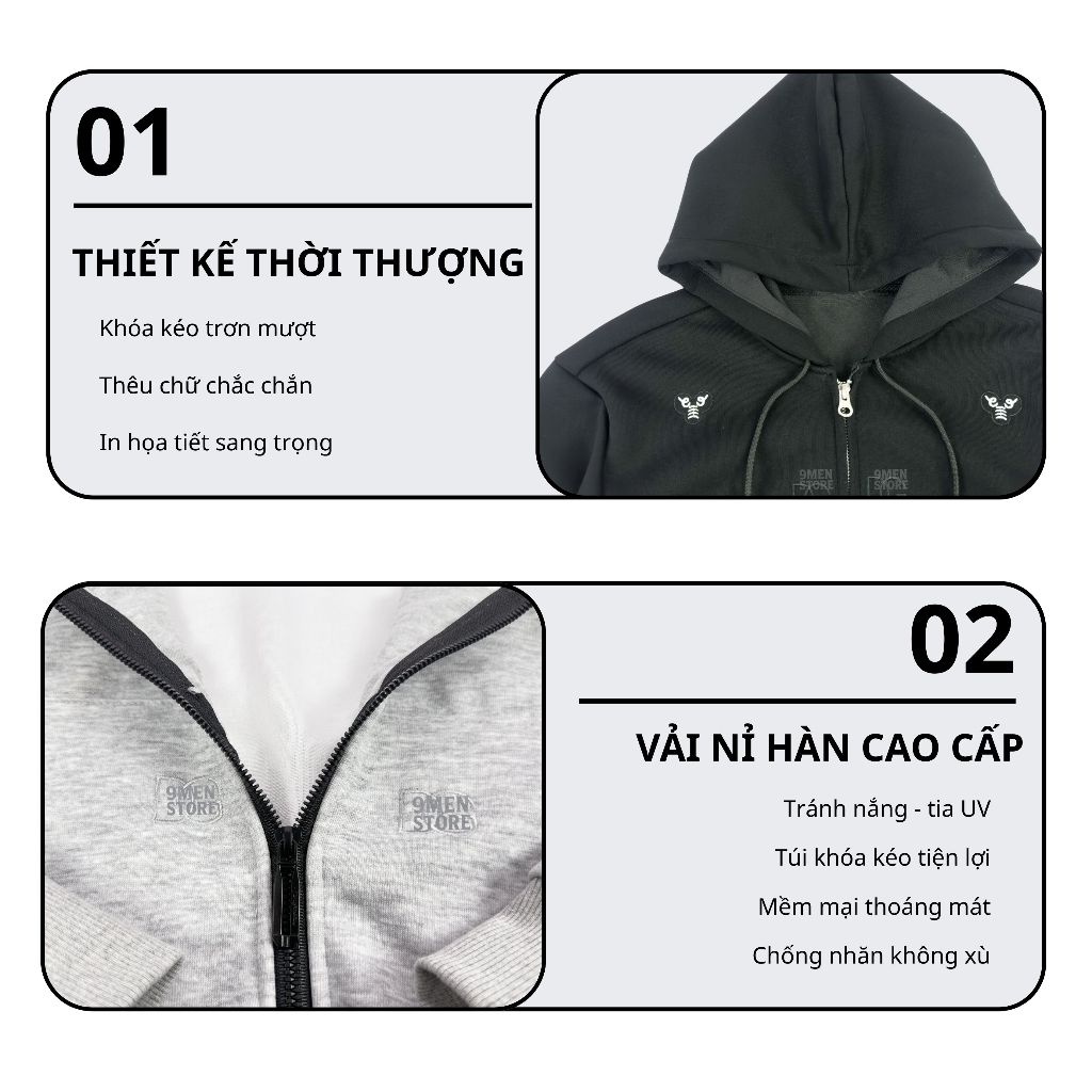 Áo Khoác Nam Boy Phố Thêu ĐÊ GỜ Sang Trọng Chất Nỉ Cao Cấp Thoáng Mát 027