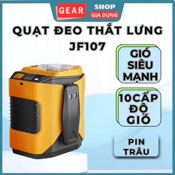Quạt đeo thắt lưng 10 cấp độ gió gearshop quạt treo eo pin 10.000mAh quạt điều hoà đeo hông đeo cổ thắt lưng,tặng usb