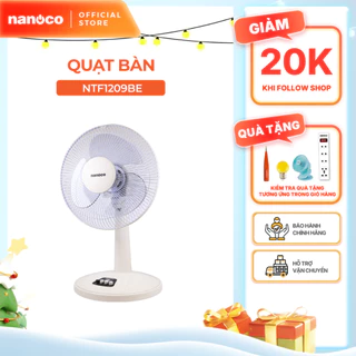Quạt bàn Nanoco model NTF1209 (màu xám, màu beige - 3 chế độ gió - công suất 30W)