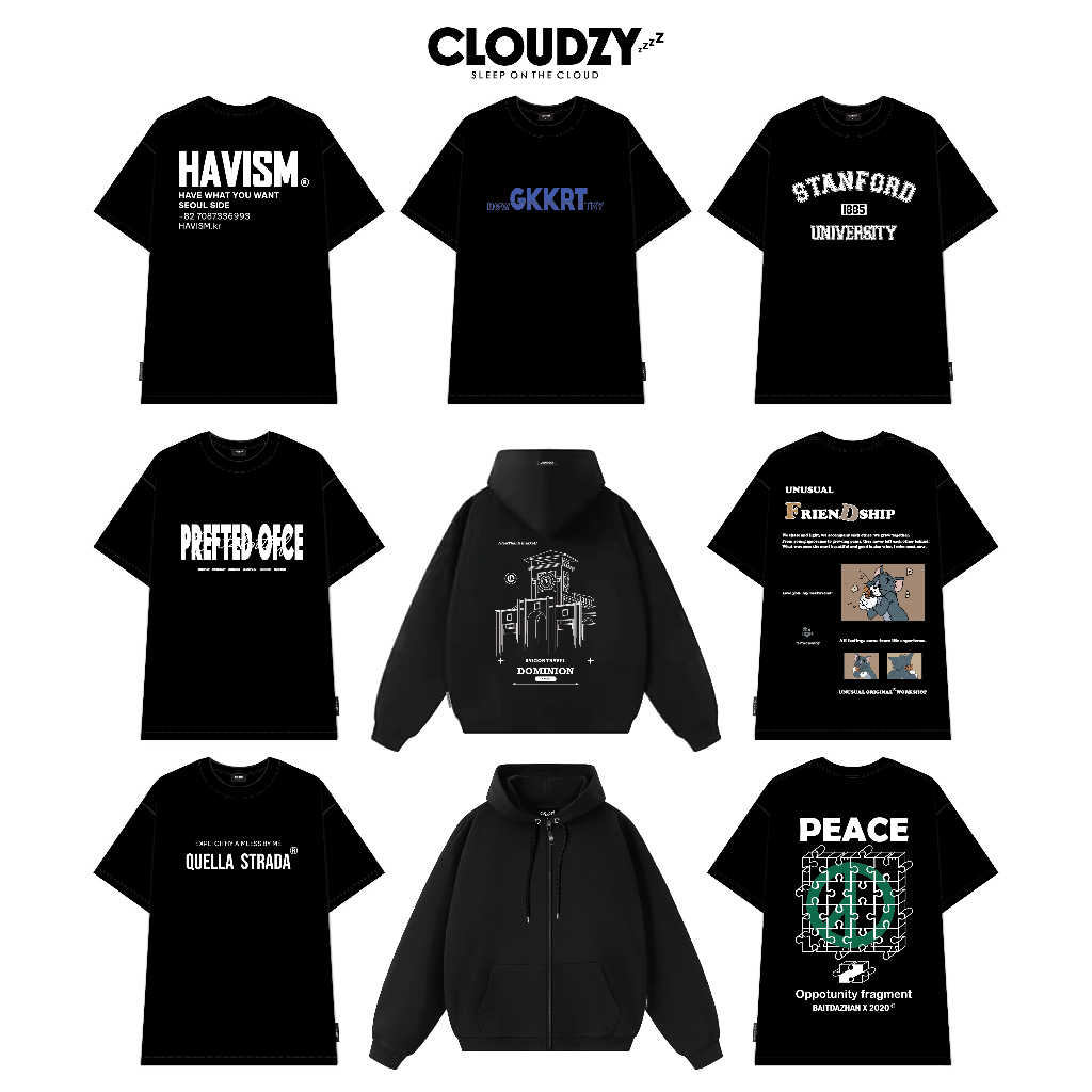 Bộ sưu tập streetwear UNISEX Oversize áo Thun hoodie & Quần phong cách đường phố cá tính DOMINION