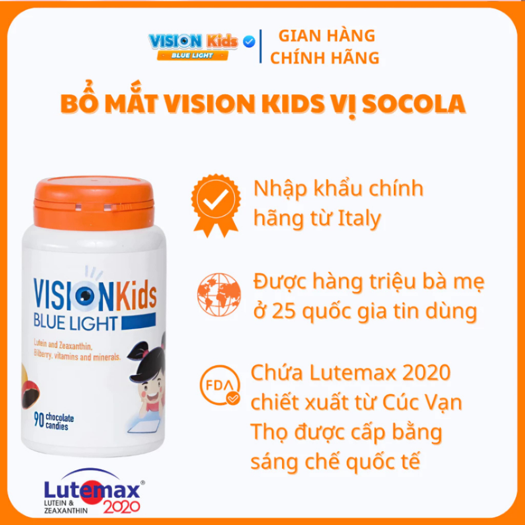Bổ mắt VisionKids Blue Light - Hộp 90 viên