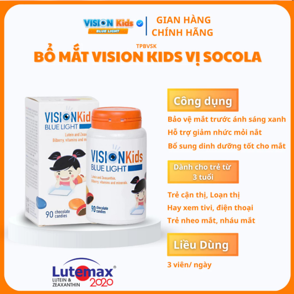 Bổ mắt VisionKids Blue Light - Hộp 90 viên