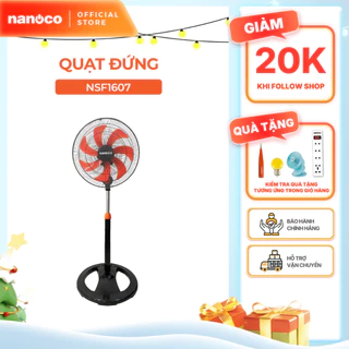 Quạt đứng thân sắt Nanoco NSF1607, 47W, màu đen cam