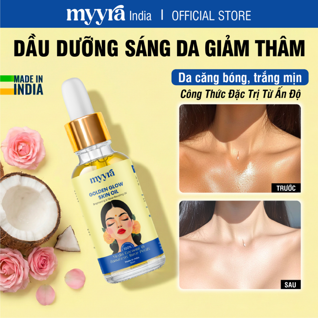 Dầu Dưỡng Trắng Mịn Da Toàn Thân Hương Hoa Hồng, Giúp Da Mềm Mịn, Giảm Thâm Dưỡng Sáng Hồng Da
