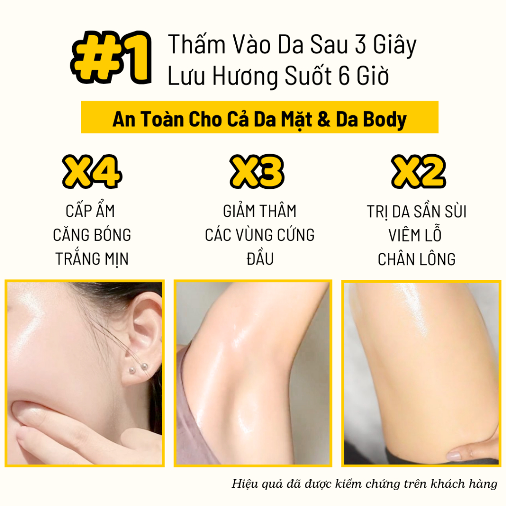 Dầu Dưỡng Trắng Mịn Da Toàn Thân Hương Hoa Hồng, Giúp Da Mềm Mịn, Giảm Thâm Dưỡng Sáng Hồng Da