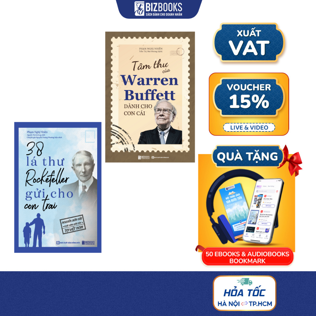 Combo Sách 38 Lá Thư Rockefeller Gửi Cho Con Trai Và Tâm Thư Của Warren Buffett Dành Cho Con Cái