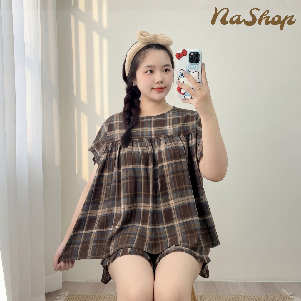 [MÀU MỚI] Đồ bộ Babydoll tole lanh mặc nhà Quần đùi Tay cánh dơi Chất vải mát mềm mịn Dễ mặc 40~75kg