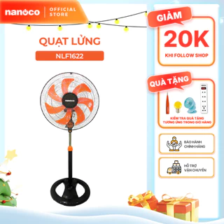 Quạt lửng thân sắt Nanoco 7 cánh NLF1622, 47W, màu đen cam