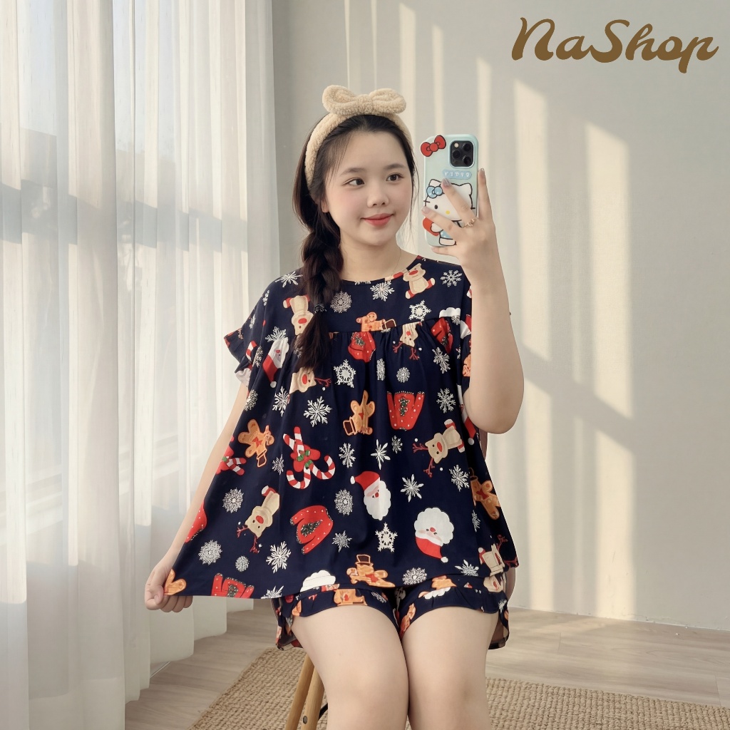 [MÀU MỚI] Đồ bộ Babydoll tole lanh mặc nhà Quần đùi Tay cánh dơi Chất vải mát mềm mịn Dễ mặc 40~75kg