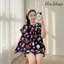 Đồ bộ Babydoll tole lanh mặc nhà Quần đùi Tay cánh dơi Chất vải mát mềm mịn Dễ mặc 40~75kg