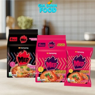 [MỚI] Mì Samyang Mep mì Gà tiêu đen/ Tôm tỏi nướng - Mì nước - Lốc 4 Gói/ 80g