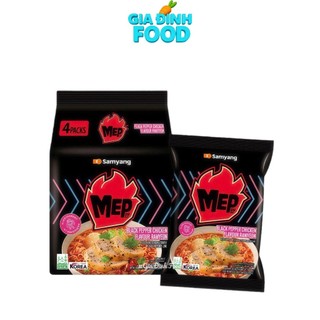 [MỚI] Mì Samyang Mep mì Gà tiêu đen/ Tôm tỏi nướng - Mì nước - Lốc 4 Gói/ 80g