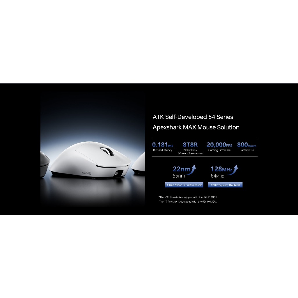 ⚡Chuột Gaming Không Dây ATK Y9 ProMax | Ultimate 2.0 -PAW3950 Ultra, MCU: NORDIC 54L15, Dual 8K, 55G | BigBuy360 - bigbuy360.vn