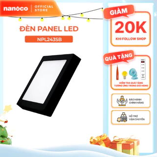 Đèn Panel LED Nanoco model NPL24*SB 24W màu đen hình vuông (3000K, 4000K, 6500K)