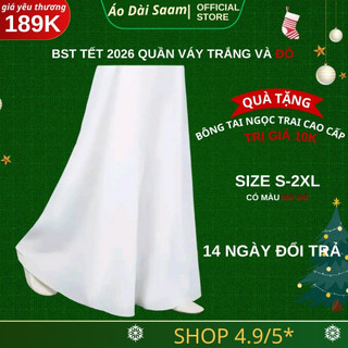 Quần váy mặc áo dài ( trang phục biểu diễn) màu trắng hoặc đỏ đô