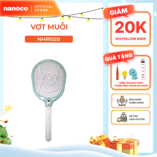 Vợt muỗi Nanoco màu xanh dương model NMR102B (pin lithium 14500h - 220V, có đèn LED chiếu sáng, chất liệu nhựa ABS)