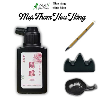 Combo 4 món bút,mực,khay,gác bút chuyên dụng luyện viết thư pháp,chữ Hán