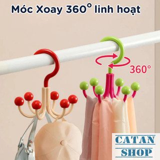 Móc Treo Đồ, Quần Áo 6 Chấu Xoay 360 Độ Tiện Lợi Tiết Kiệm Không Gian Tủ, Móc Bạch Tuột 6 Chấu