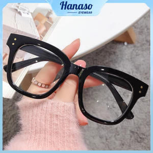 Gọng kính cận nữ nam mắt kính không độ râm mát chống tia UV và ánh sáng xanh phong cách Hàn Quốc hit hot HANASO 017