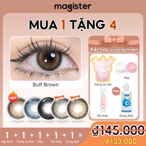 0-6độ lens Cận Magister (2 chiếc) 14.2MM/14.5MM Buff Brown lens Smog Gray kính áp tròng 6 tháng lens