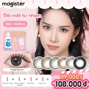 Magister Kính áp tròng khoá ẩm 6 tháng Beige Brown OMG Black OMG Brown Charcoal Gray Lens cận