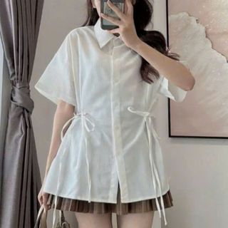 Áo sơ mi đũi sần form rộng cổ bẻ tay ngắn màu trắng đen xám xanh thanh lịch tinh tế VANISA CT488