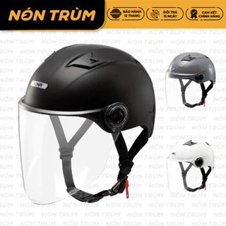 Mũ bảo hiểm xe máy 1/2 Rona R9K có kính dài màu trong che hết mặt chính hãng bảo hành 12 tháng