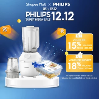 Máy xay sinh tố PHILIPS HR2041 /10 | 450W |xay nhuyễn trong 45s - Hàng Chính Hãng