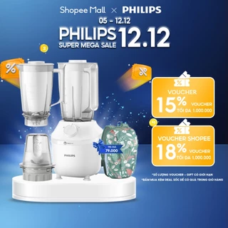Máy xay sinh tố PHILIPS HR2041/50 | 450W |xay nhuyễn trong 45s - Hàng Chính Hãng