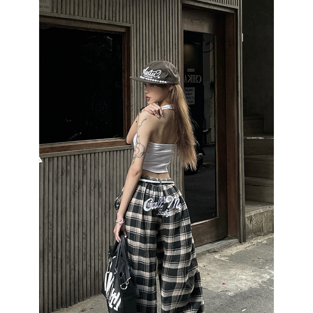Quần Nỉ Ống rộng Thêu CALL ME BABY phối dây thừng FFCLUB