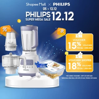 Máy xay sinh tố PHILIPS HR2223 /00 700W full phụ kiện cối nhựa - Hàng Chính Hãng