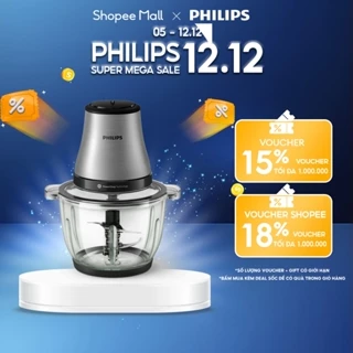 Máy Xay Thịt Philips HR1503/00 2 Lít|500W| cối thủy tinh - Hàng Chính Hãng