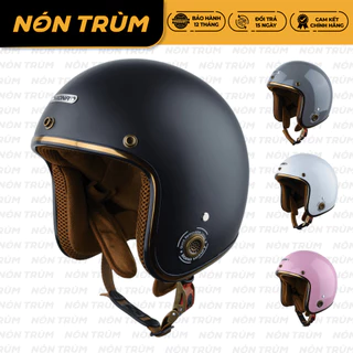 Mũ bảo hiểm 3/4 Rona chính hãng đi xe máy cho nam và nữ vòng đầu phù hợp từ 55-58cm
