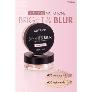 Phấn Phủ Bột Catrice Bright&Blur Setting Powder Mỏng Nhẹ Kiềm Dầu Tốt 8g - Bebeau