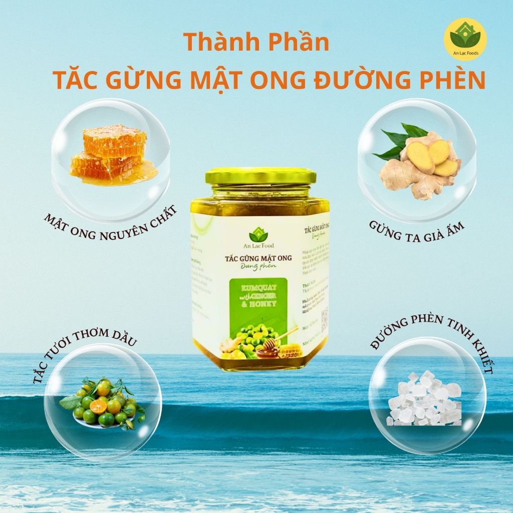 Combo Mua 2 Tặng 1 Tắc Gừng Mật Ong Đường Phèn An Lạc Foods 850g - Giảm Ho, Ấm Họng, Tăng Đề Kháng