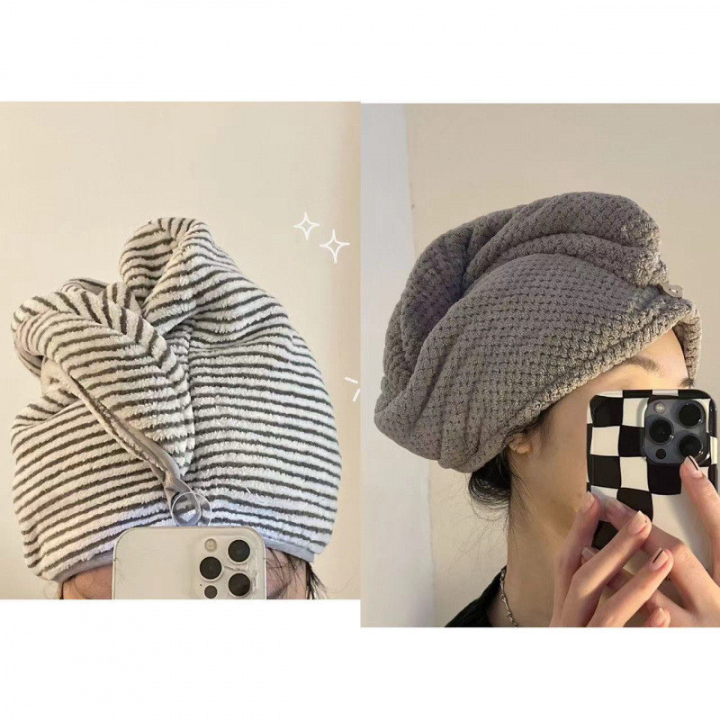 Set 2 khăn quấn tóc , Khăn lau tóc ,mền mại thấm hút nước tốt