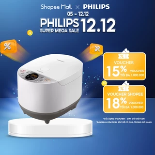 Nồi cơm điện tử Philips HD4515/55 | 1.8 lít | 6 lớp để dẫn nhiệt tốt - Hàng Chính Hãng
