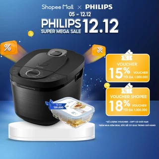 Nồi cơm điện tử Philips HD4814/31 (đen) 1.8 lít - Hàng Chính Hãng