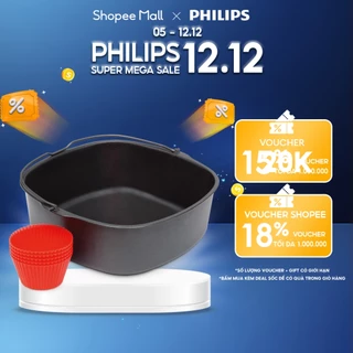 Bộ Phụ Kiện Khay Lót Chiên Nướng 1.3L Cho Nồi Chiên Không Dầu (Tặng Kèm Đế Silicon) Philips HD9925/01