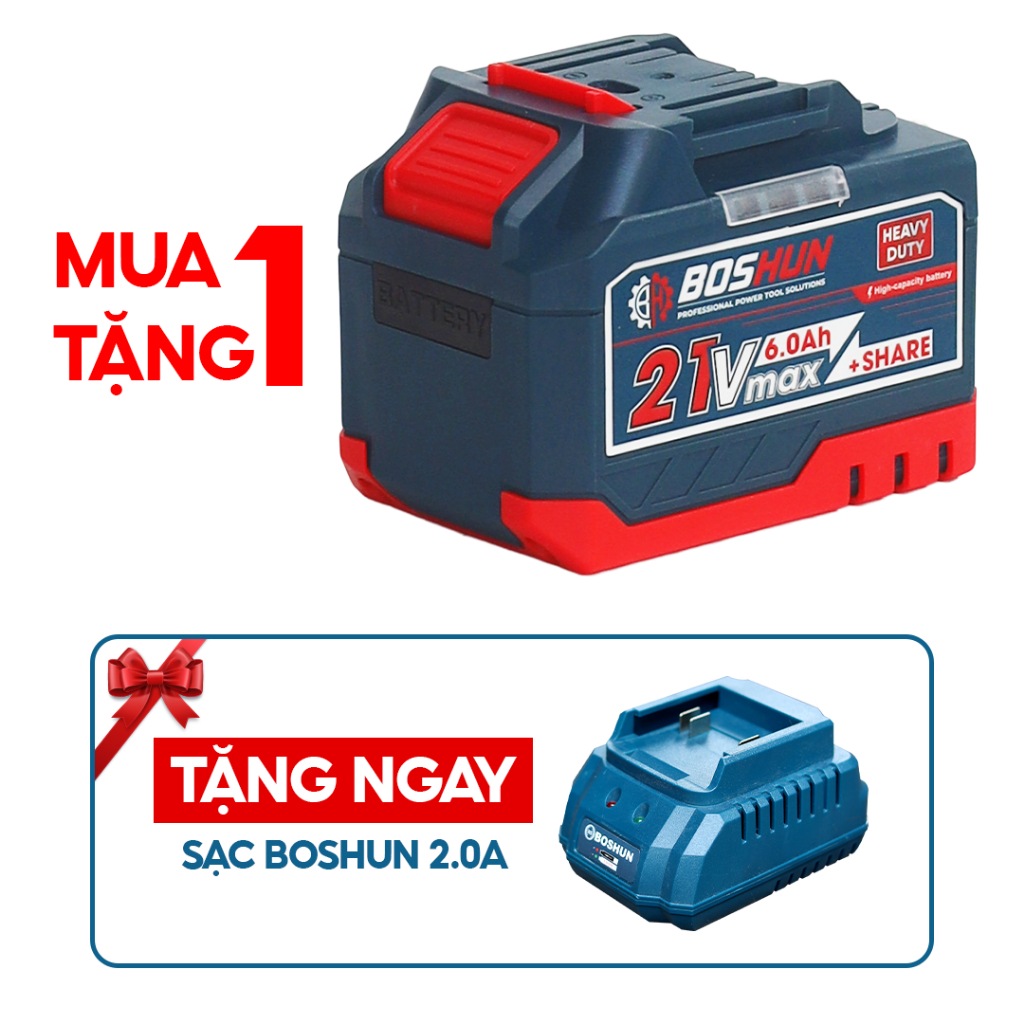 Combo Pin 15 Cell + Sạc Boshun BS-BK1506C, Dung Lượng Cực Lớn, Bảng Mạch Bền Bỉ, Có Cổng Sạc USB