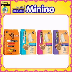 Hạt Cho Mèo Minino Và Minino Yum 1.3kg - 1.5kg Dinh Dưỡng Vị Cá Ngừ Hải Sản Cá Hồi Con Mực