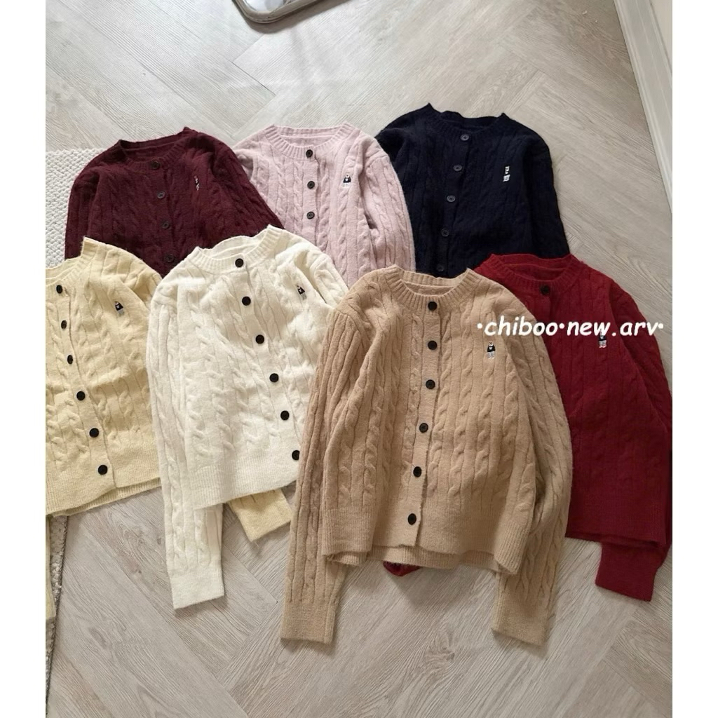 Áo len cdg vặn thừng thêu gấu hàng QC A030