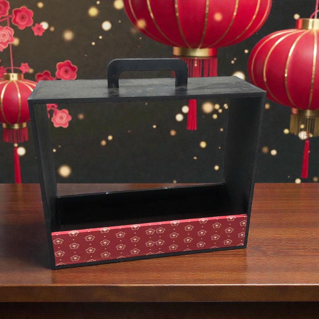 Khay gỗ vali chữ nhật chất liệu MDF - trang trí giỏ quà tết năm 2026 -LynhDecor