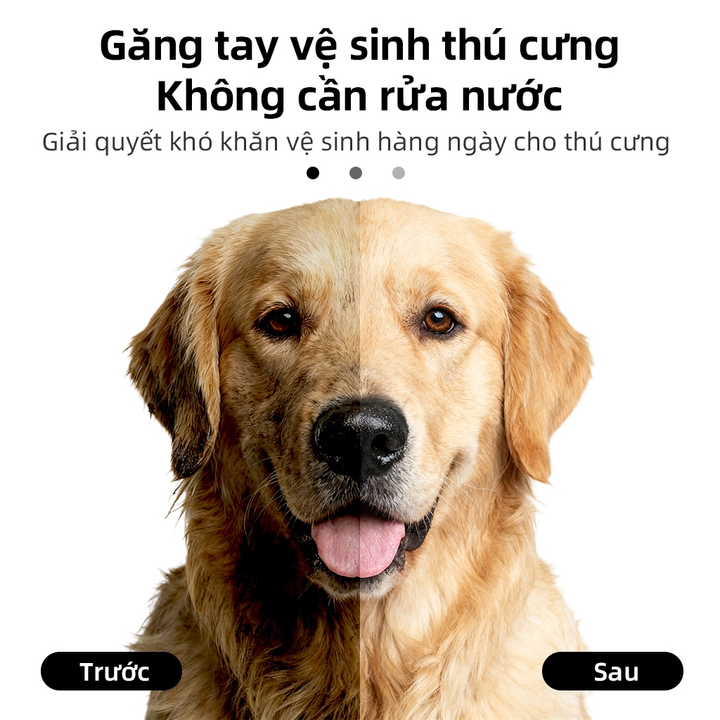 ⭐Paw Globe:đồ dùng cho thú cưng Găng tay vệ sinh thú cưng không nước dùng một lần Loại bỏ mùi Làm Sạch Sâu 6/PCS