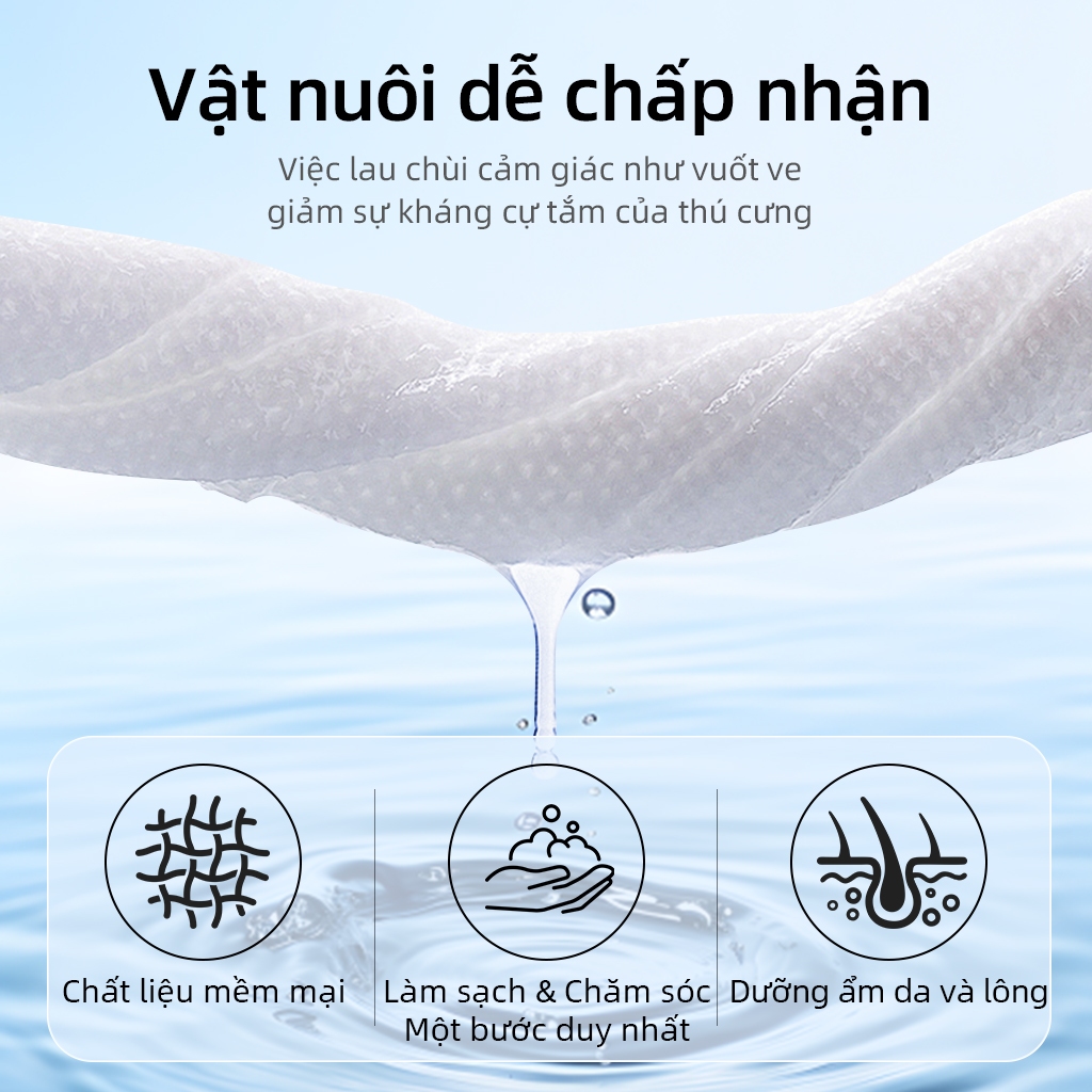 ⭐Paw Globe:đồ dùng cho thú cưng Găng tay vệ sinh thú cưng không nước dùng một lần Loại bỏ mùi Làm Sạch Sâu 6/PCS
